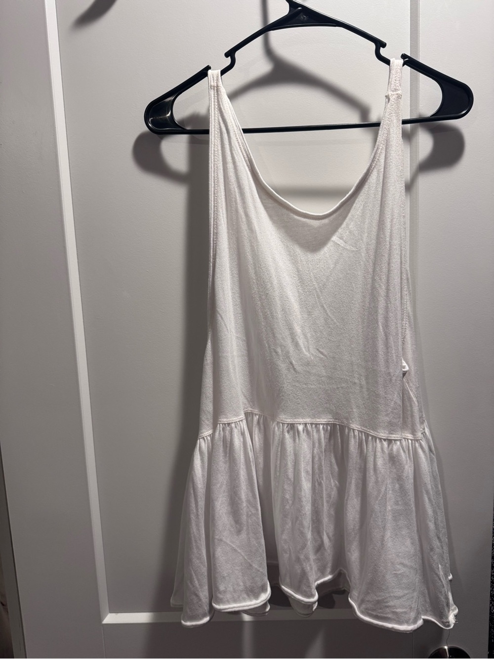 Free people Women’s White Ruffle Hem peplum tank